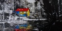 „Das Schweigen im Walde“ (SL+Acryl on Canvas 140x200) 2015
